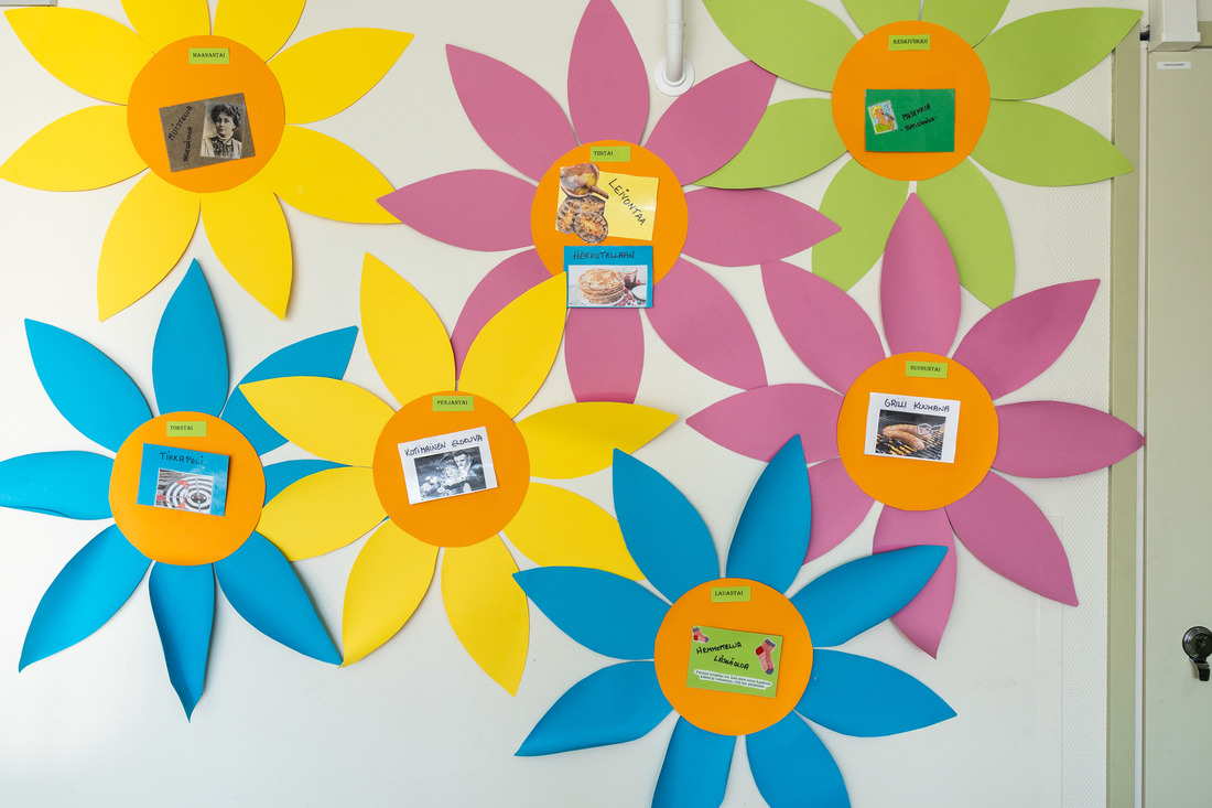 Polvijärven yhteisöasumisen yksikkö. Askarreltu seinäkoriste.